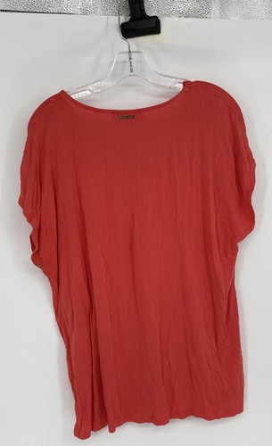 Michael Kors Womens Red Short Sleeve V-Neck Blouse Top Size X-Large - Picture 2 of 6