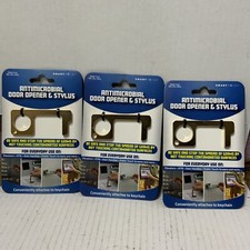 📀 Door Opener and Stylus AntiMicrobial for Key Chain - Gold (Lot Of 3)