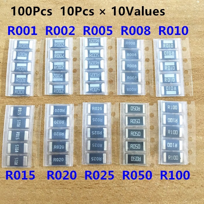 2512 SMD Alloy resistor assorted kit R001 R005 R010 R050 R100 R010 R020 2W 1W 3W