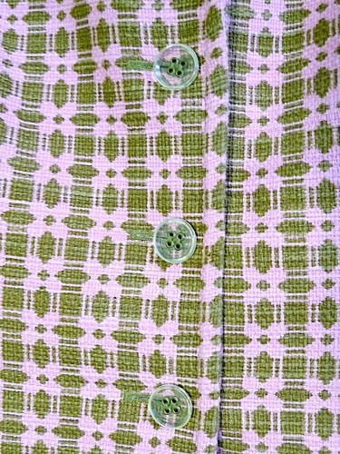 Express Pink & Olive Green Jacquard Geometric Plaid Short Blazer size 8 - Picture 4 of 16