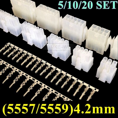 2-24P Molex Mini-Fit Jr 5557/5559 4,2mm Steckverbinder (Stecker+Buchse+Kontakt)