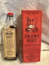 Vintage Dr. Kilmers Swamp Root Medicine Bottle & Box, 11 Fl.oz Empty