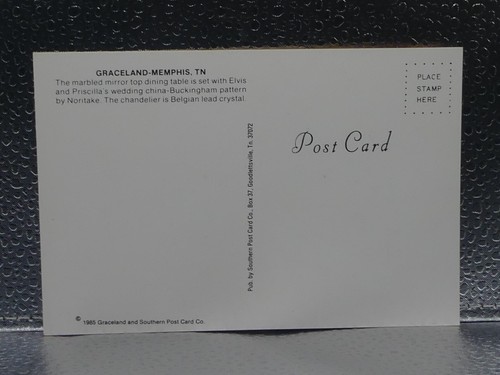 Graceland Mansion Dining Table 1985 TN Elvis Presley Non-Topographical Postcard - Picture 2 of 2