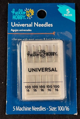Hello Hobby - Universal Needles - 5 Pieces - Sewing Machine Needles -Size 100/16