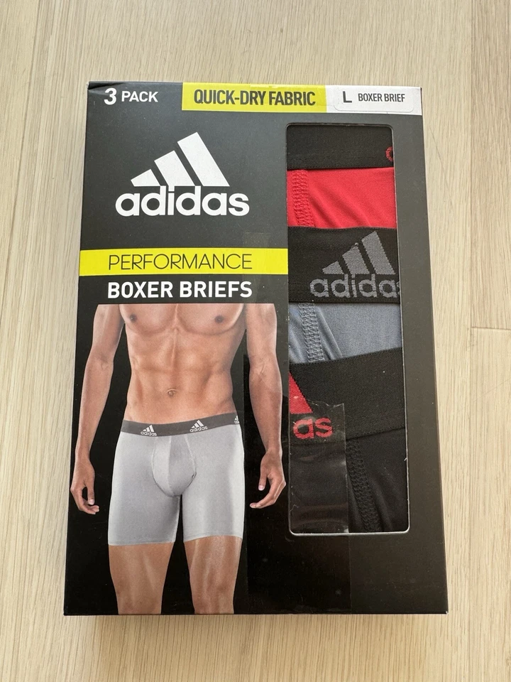 adidas Red and Black Boxer Briefs Performance Underwear NWT large - Image 2 of 4