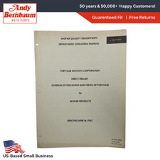 62 Chrysler Dealership Schedule Of Discounts Terms Department Operating Manual 62 Chrysler Dealership Schedule Of Discounts Terms Department Operating Manual