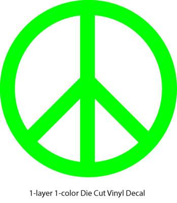 2'' - 24'' Peace Sign Die Cut Vinyl Decal Sticker - Made in USA Same Day Shipping