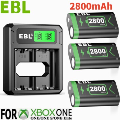 EBL 2800mAh Wiederaufladbar Akku /Ladestation Für Xbox One/Xbox One S/Xbox One X