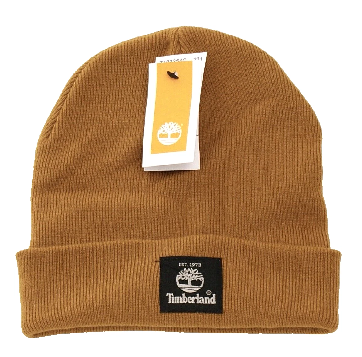 Timberland Men's One Size Wheat Brown Knit Cuff Beanie