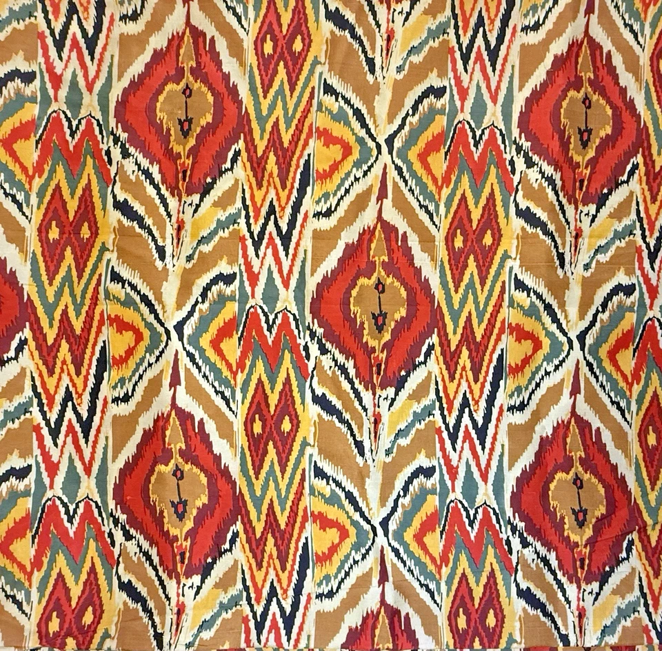 Шеврон, Пламя Икат Шелковая Ткань ДВА координирующих узора части 8 ярдов ***ЧИТАЙТЕ - Изображение 3 из 4