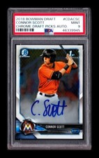 1-2018 BOWMAN CHROME DRAFT AUTO CONNOR SCOTT PIRATES CARD#CDA-CSC PSA9 945