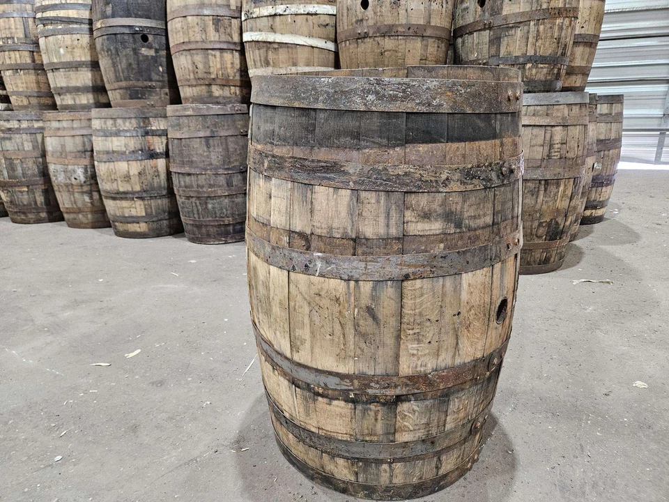 Wooden Whiskey Barrel - CO - Planters, Furniture,  Tables, Wedding Decorations  - Image 3 of 4