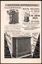 1887  Original Print AD Heating Gorton Boiler Bundy Radiator Weir Stove Gurney