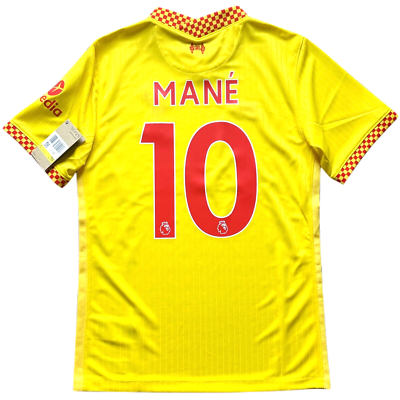 リバプールFC イエローユニフォーム MANÉ 10 M 2021/22 Liverpool Third Jersey #10 Sadio Mane Small Nike Soccer