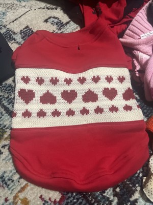 Dog Sweater Heart Dogo Top M Red Valentine 