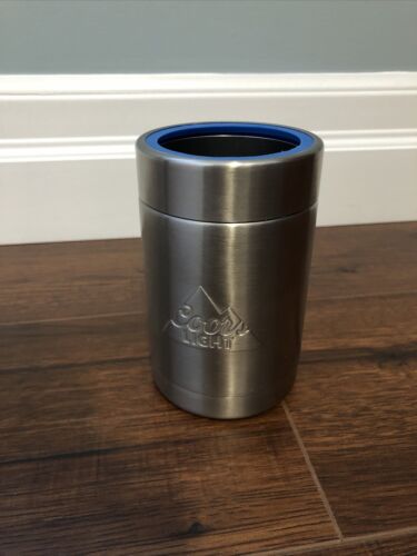 Coors Light Metal Keg Koozie The Silver Bullet Beer Can Holder Blue RARE - Picture 1 of 2