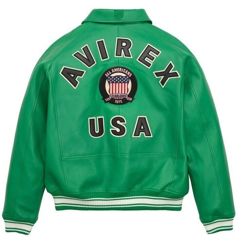 Men's Avirex Real Leather Bomber Jacket - Authentic American Pilot Flight Jacket - Picture 31 of 52