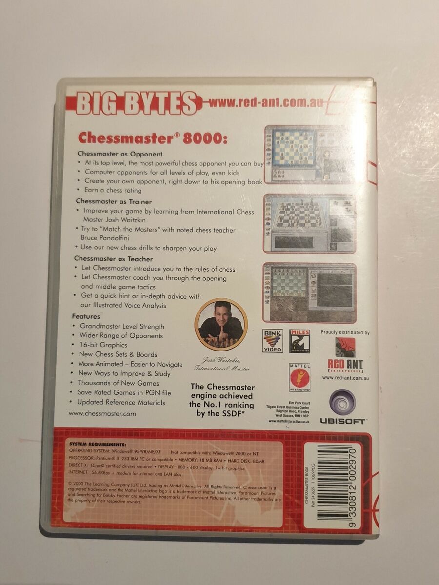 CHESSMASTER 8000 PC Game CD-ROM 2 Disc Set Vintage 2000 $9.90