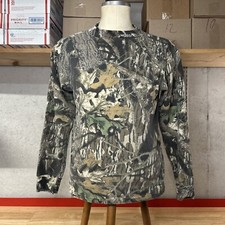 Vtg Mossy Oak Break Up Long Sleeve T Shirt Men’s M Medium Made In USA HOLES