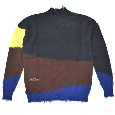 NWT $975 Off-White Virgil Abloh Logo Knit Mohair Punked Sweater