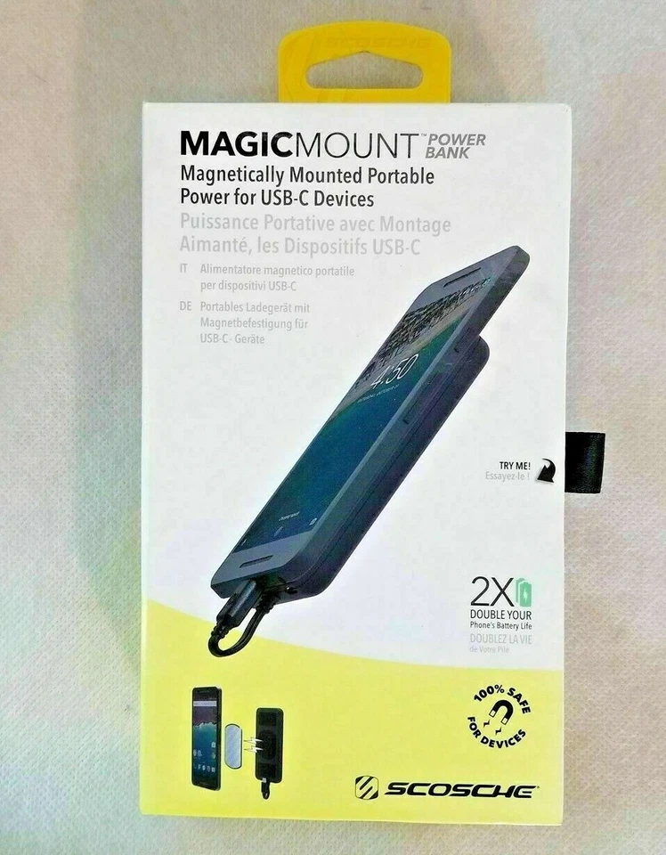 MagicMount Power Bank Magnetic Mounted Portable Phone Charger USB-C Devices - Image 2 of 4