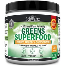 Super Greens Superfood Powder Greens Powder Probiotics Prebiotic Digestion 6.7oz
