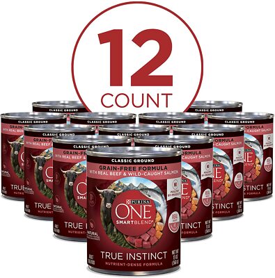 Purina ONE SmartBlend True Instinct Adult Ground Wet Dog Food, 13
