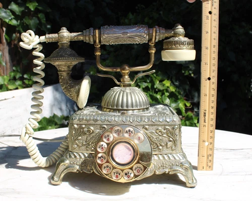 Vintage French Victorian Style Rotary Dial Telephone Serial # 125462 - Picture 14 of 18