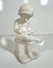 Umberto Stiaccini Marble Sculpture Boy Reading Bonded Italy Figurine Signed — photo 1