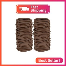 Hair Ties for Thick Hair, 120 Pack No Damage Elastic Hair Bands, Brown Seamless