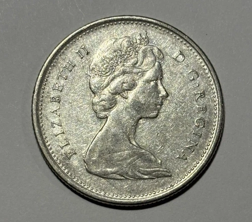1965 Canada 25 Cents Elizabeth II - .800 Fine Silver - .1500 ASW - KM 62 - Nice