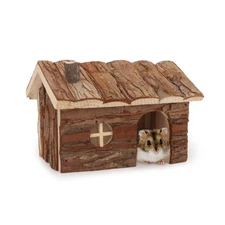 Wood Hamster Hideout Hut for Dwarf Hamsters Mice Small Gerbils Medium