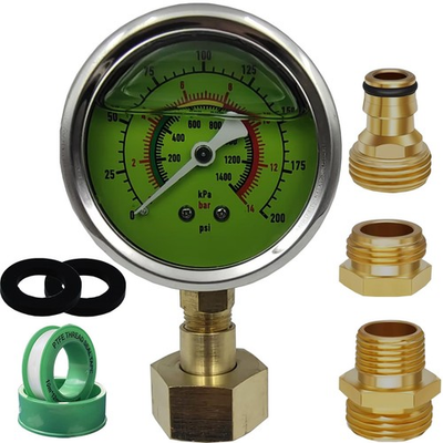 #ad 0 200 PSI Water Pressure Test Gauge 2.5quot; Dial Size 3 4quot; GHT Female Thread Wat... $20.82