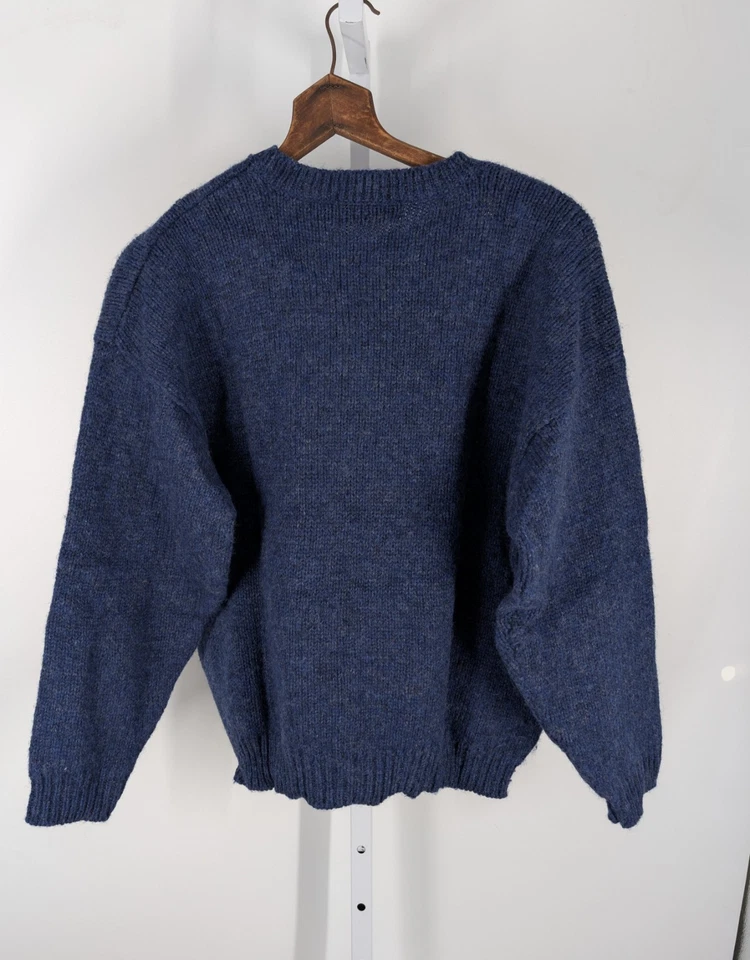 Suéter De Colección Años 80 Robert Scott Ski Bum Lana Shetland Copo de Nieve Apres Esquí Azul Reino Unido Foto 2 de 3