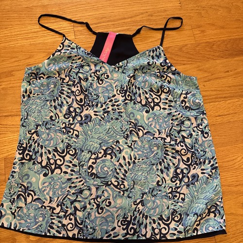 Camiseta sin mangas reversible Lilly Pulitzer para mujer atardecer talla S estampada ligera Aqua Spritz - Imagen 1 de 6