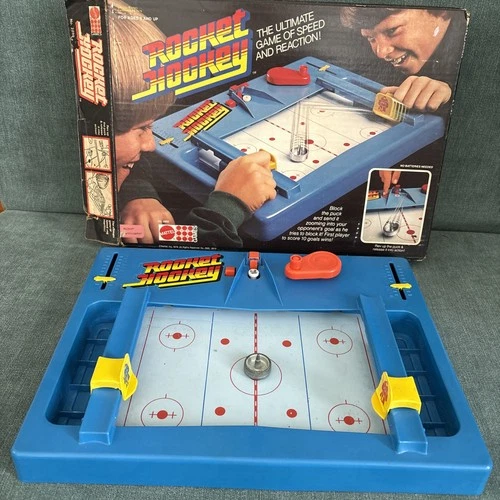 Vintage Mattel Rocket Hockey Table Game Complete in Box - Working Great! Read!!!