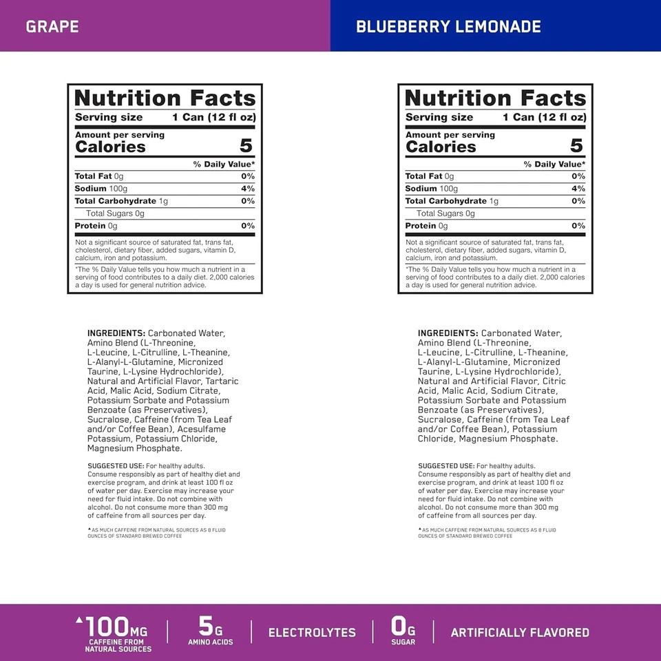 Optimum Nutrition Amino Energy газированный увлажняющий напиток электролиты кофеин... - Изображение 2 из 4