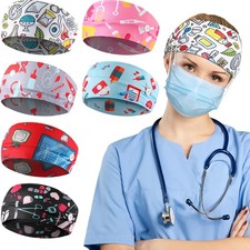 6 Pieces Button Headbands Non Slip Nurse 6 Count Pack of 1 