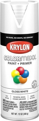 Krylon ColorMaxx Paint Primer, Gloss White, 12 Oz