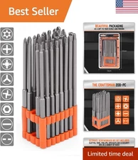 Extra Long 6-Inch Tamper-Proof Bit Set for Electric and Hand Tools - 32 Pieces