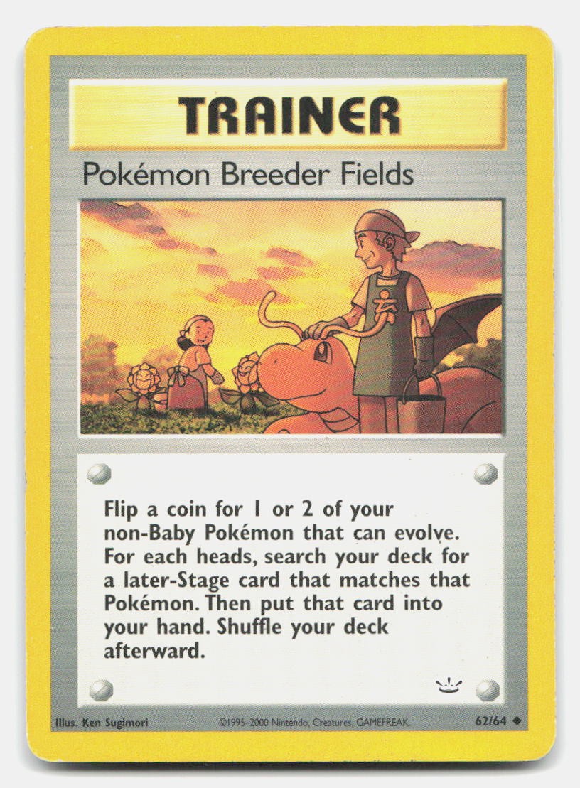 Pokemon Breeder Fields 62/64 Uncommon Neo Revelation Pokemon Unlimited NM/LP