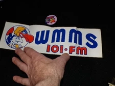 WMMS 100.7 The Buzzard Radio Station Pinback Pin Back Button & Bumper Sticker
