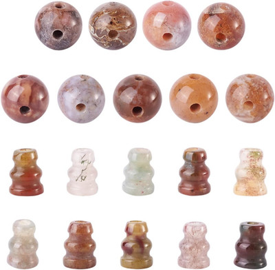 10 Sets 3 Hole Guru Beads Natural Stone Buddha Mala Guru Beads Buddhist Indian A