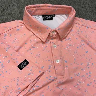 Brisk Sunday Swagger Golf Polo Men s L Regular Performance Stretch Retro Preppy