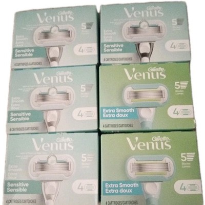 Lot Of 6 Gillette Venus 4 Sensitive Sensible 4 Count And 2 Extra Smooth 4 Count 