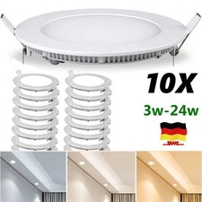 10 x LED Panel Einbaustrahler Einbauleuchte Deckenleuchte Flach Rund Einbau Spot