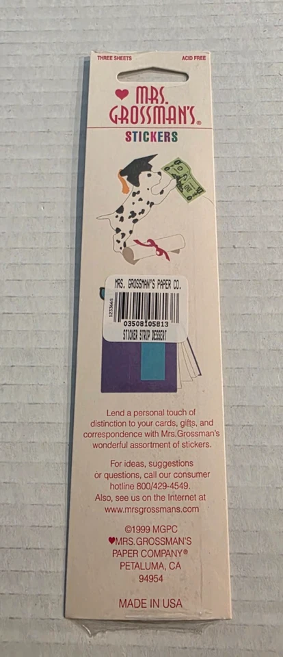 Mrs. Grossman's Dessert / Sweet Treats of 3 Sheets NOS Vintage 1999 Sealed - Image 2 of 2