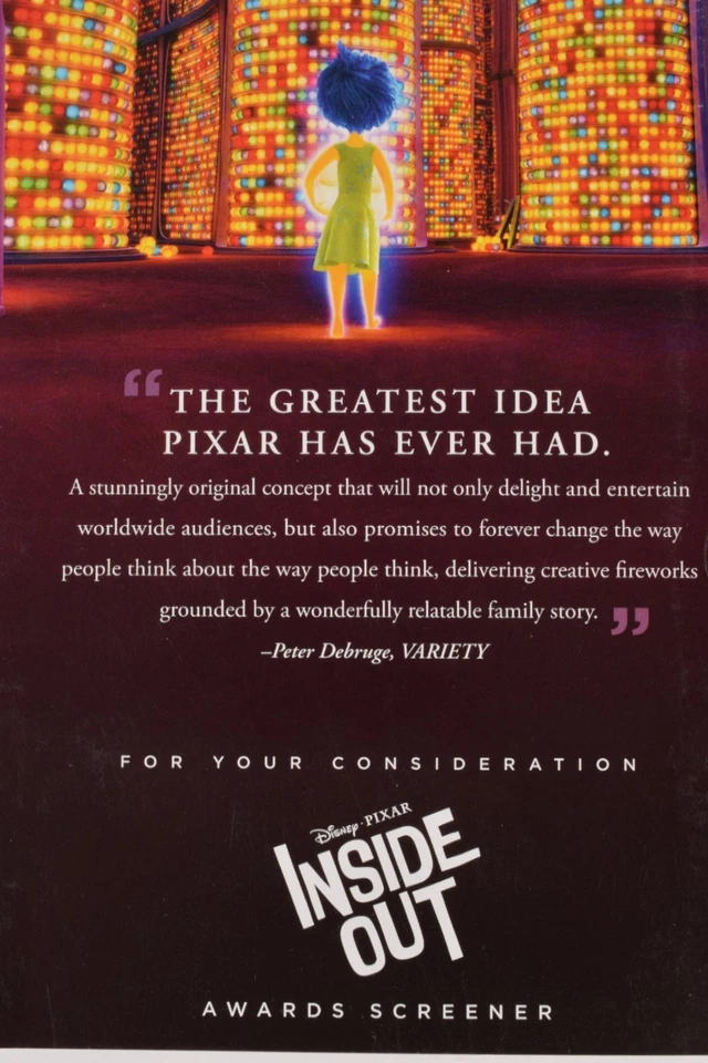 Inside Out Awards Screener (DVD, Phyllis Smith Richard Kind Amy Poehler) - Image 3 of 4