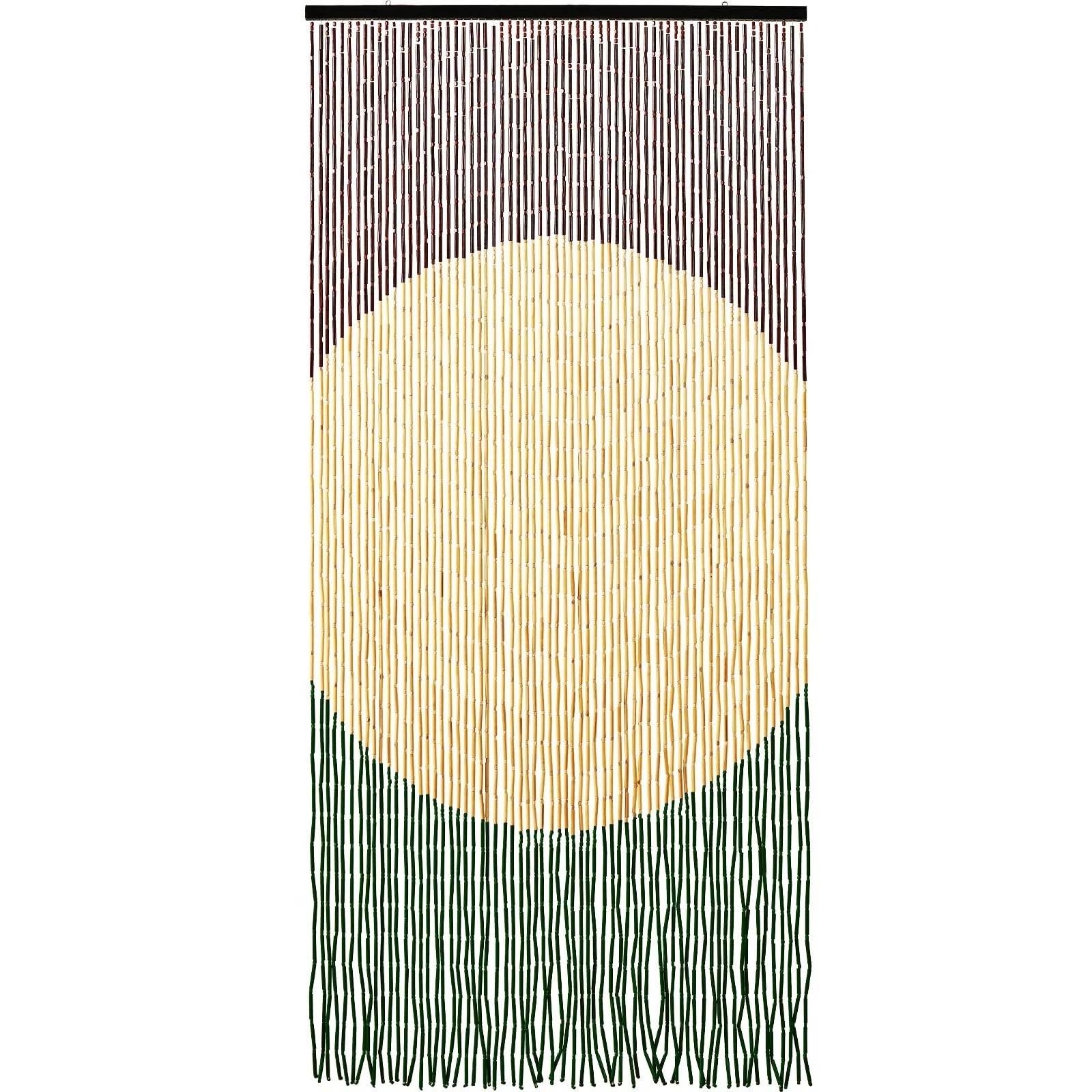 Handmade Bamboo Beaded Curtain for Doorways - 65 Strands, 35.5" x 75", Boho Room