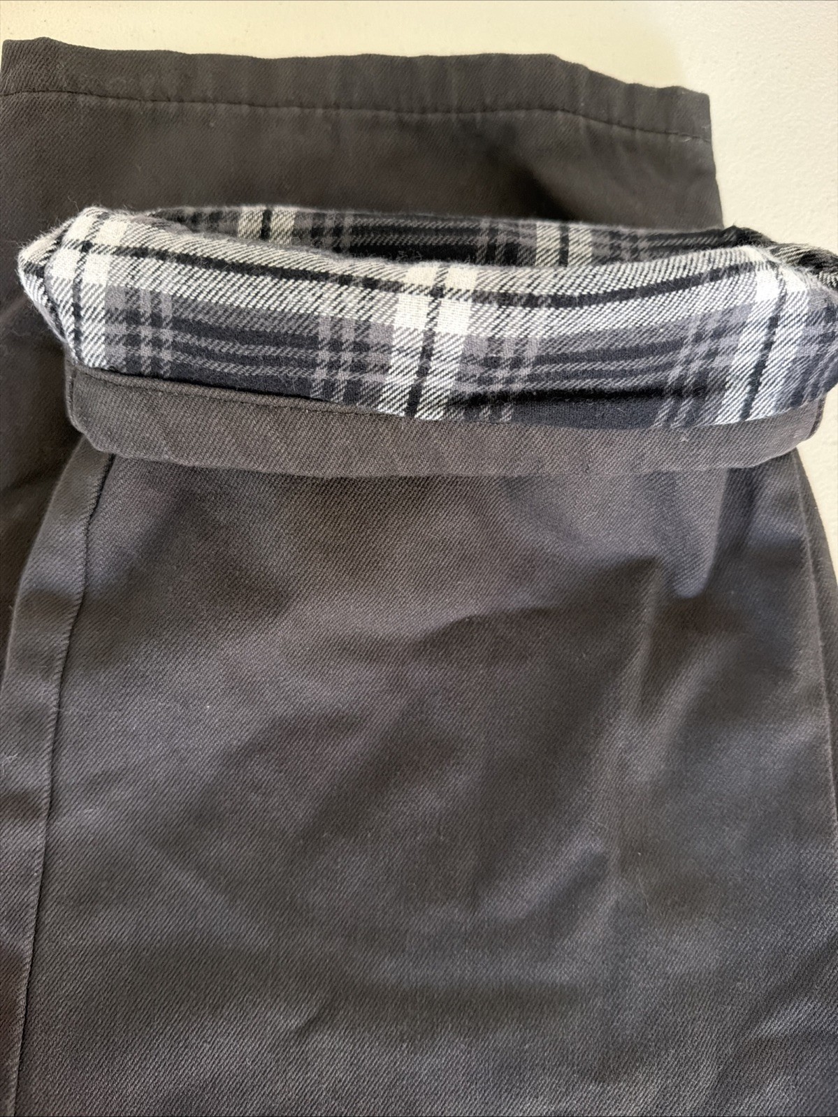 Adventuridge Mens Flannel Lined Jeans 38x32 NWT Dark Gray Plaid Insulated Pants image 9